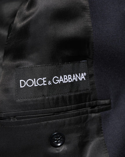 Dolce & Gabbana Dark Blue Wool Men Jacket Coat Blazer Suit