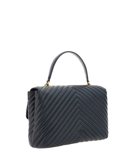 PINKO Black Calf Leather Bos Taurus Handbag