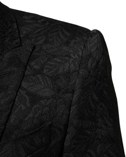 Dolce & Gabbana Black 3 Piece Brocade Jacquard Suit MARTINI