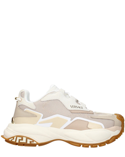 Versace Beige Fabric Chunky Sneakers