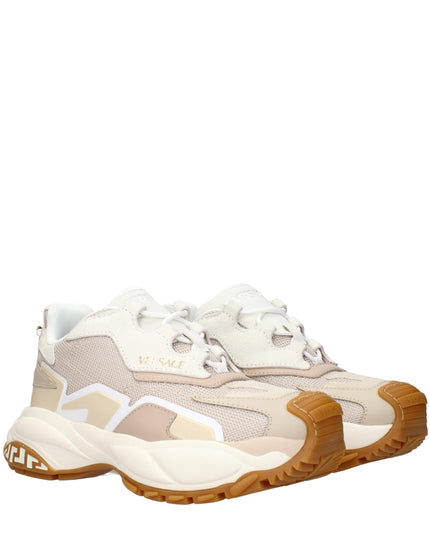 Versace Beige Fabric Chunky Sneakers