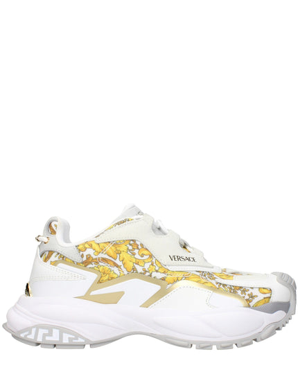 Versace Gold Fabric Low Top Sneakers