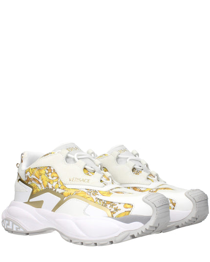 Versace Gold Fabric Low Top Sneakers