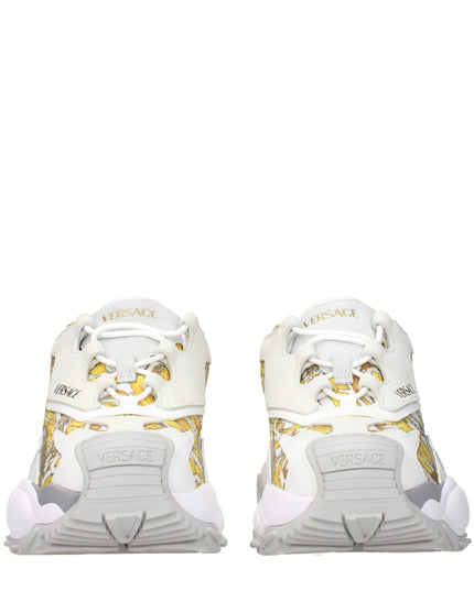 Versace Gold Fabric Low Top Sneakers