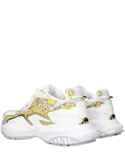 Versace Gold Fabric Low Top Sneakers