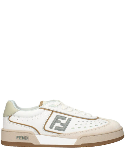 Fendi White Leather Low Top Sneakers