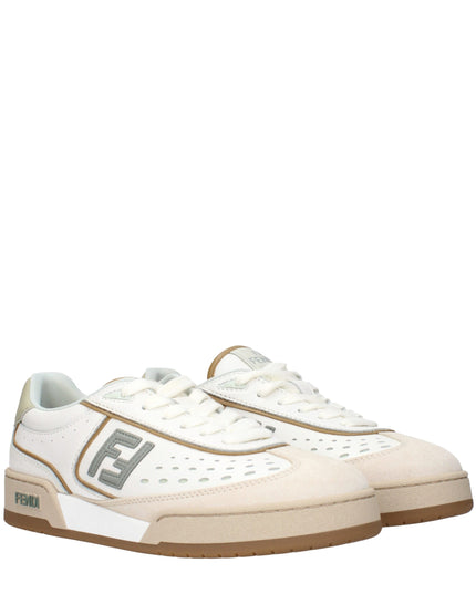 Fendi White Leather Low Top Sneakers