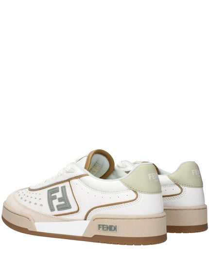 Fendi White Leather Low Top Sneakers