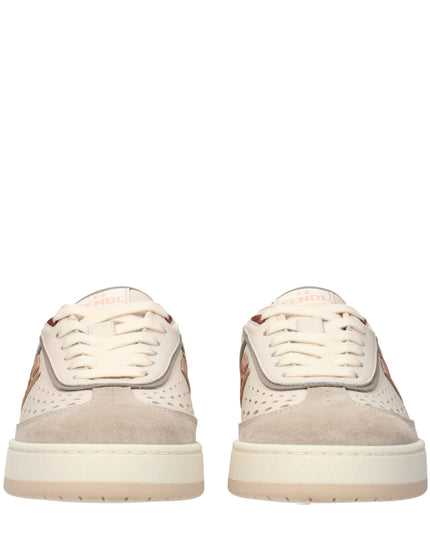 Fendi Beige Leather Low Top Sneakers