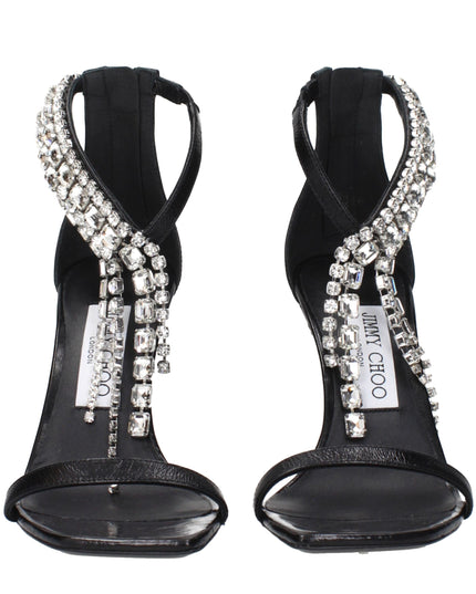 Jimmy Choo Black Leather Stiletto Heel Sandals
