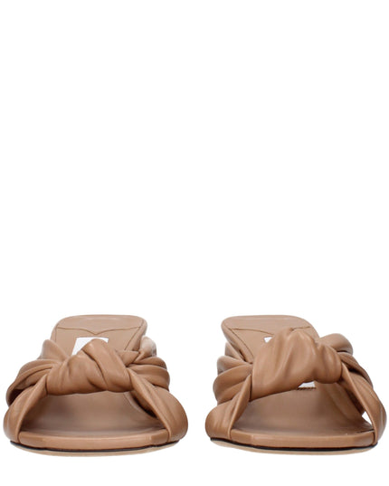 Jimmy Choo Beige Leather Flat Sandals
