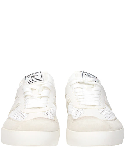 Chloé White Fabric Low Top Sneakers