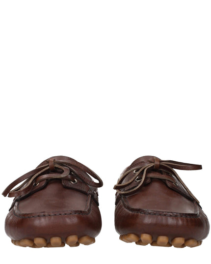 Valentino Garavani Brown Leather Slip-On Loafers
