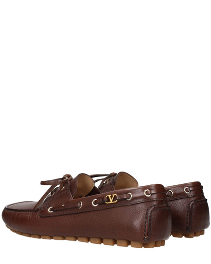 Valentino Garavani Brown Leather Slip-On Loafers