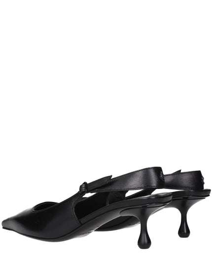 Jimmy Choo Black Leather Flat Sandals