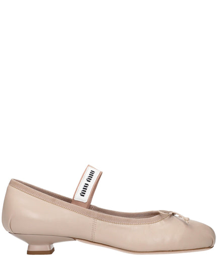 Miu Miu Pink Leather Ballet Flats