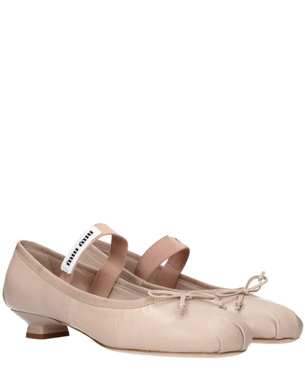 Miu Miu Pink Leather Ballet Flats