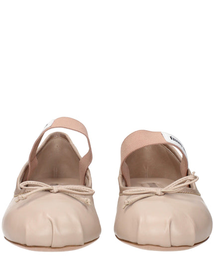 Miu Miu Pink Leather Ballet Flats