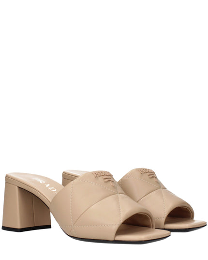 Prada Beige Leather Slippers
