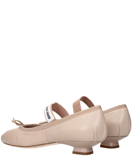 Miu Miu Pink Leather Ballet Flats