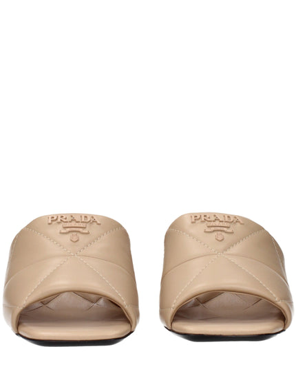 Prada Beige Leather Slippers