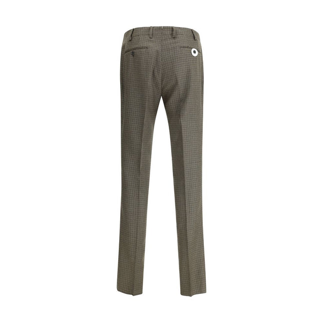 Germano Brown Fleece Wool Casual Pants