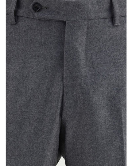 Germano Gray Fleece Wool Dress Pants