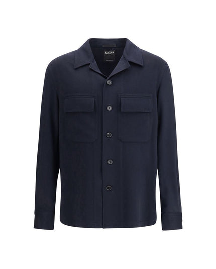 ZEGNA Blue Cashmere Coat