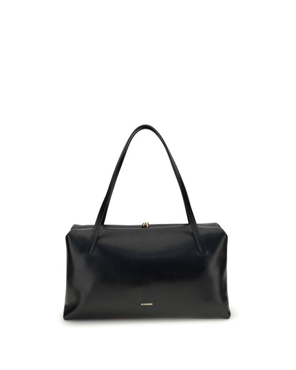 Jil Sander Black Calf Leather Bos Taurus Shoulder Bag