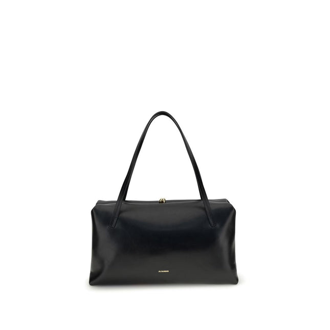 Jil Sander Black Calf Leather Bos Taurus Shoulder Bag