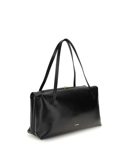 Jil Sander Black Calf Leather Bos Taurus Shoulder Bag