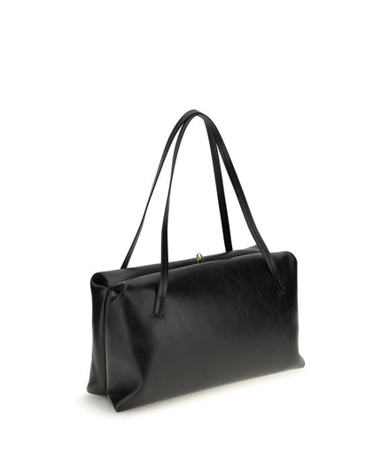 Jil Sander Black Calf Leather Bos Taurus Shoulder Bag