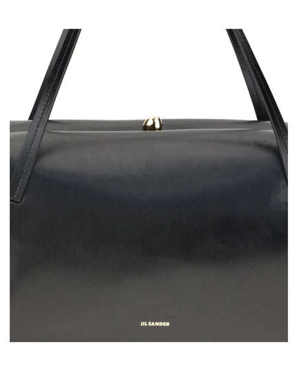Jil Sander Black Calf Leather Bos Taurus Shoulder Bag