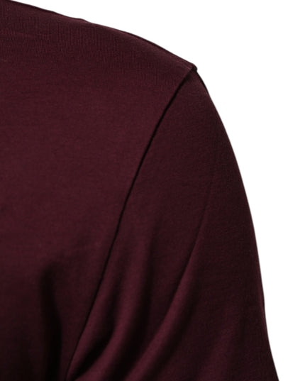 Dolce & Gabbana Burgundy Cotton DG Super King Logo T-Shirt