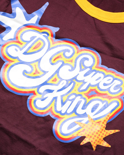 Dolce & Gabbana Burgundy Cotton DG Super King Logo T-Shirt