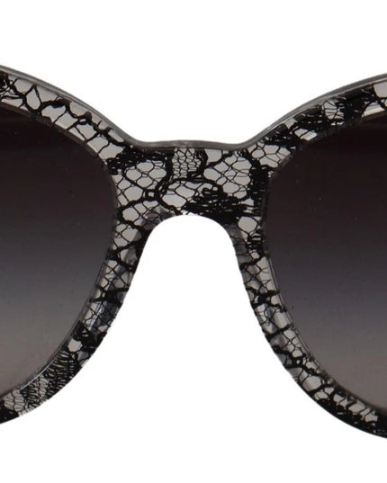 Dolce & Gabbana DG4190 Black Lace Acetate Crystal Round Sunglasses