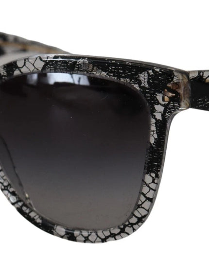 Dolce & Gabbana DG4190 Black Lace Acetate Crystal Round Sunglasses