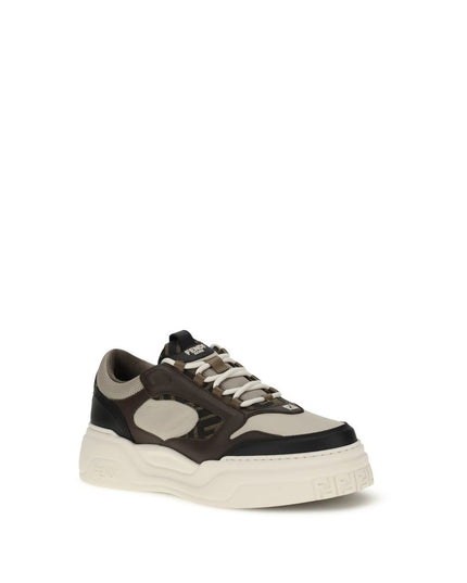 Fendi Black Calf Leather Bos Taurus Low Top Sneakers