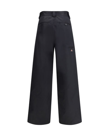 Balenciaga Black Cotton Casual Pants
