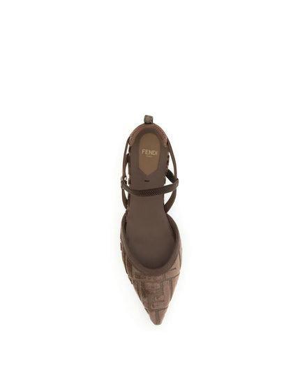 Fendi Brown Polyamide Ballet Flats