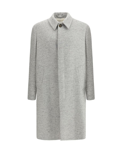 Lardini Gray Fleece Wool Coat