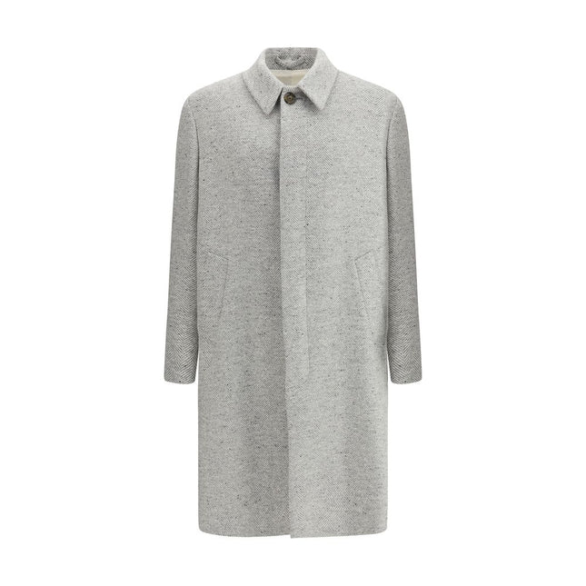 Lardini Gray Fleece Wool Coat