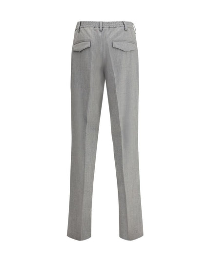 Lardini Gray Fleece Wool Chino Pants