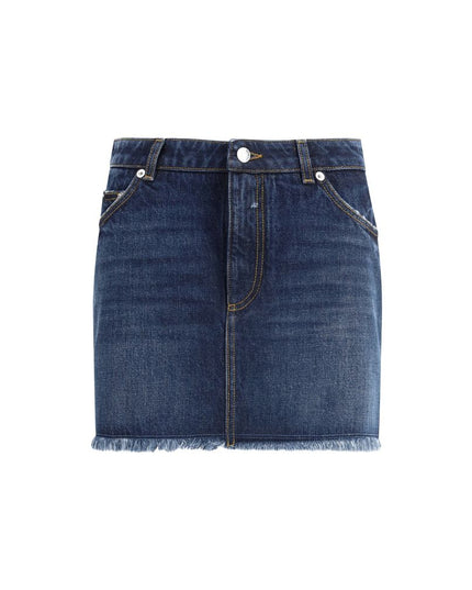 Dolce & Gabbana Blue Cotton Mini Skirt