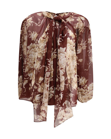 Dolce & Gabbana Bordeaux Silk Pattern Shirt