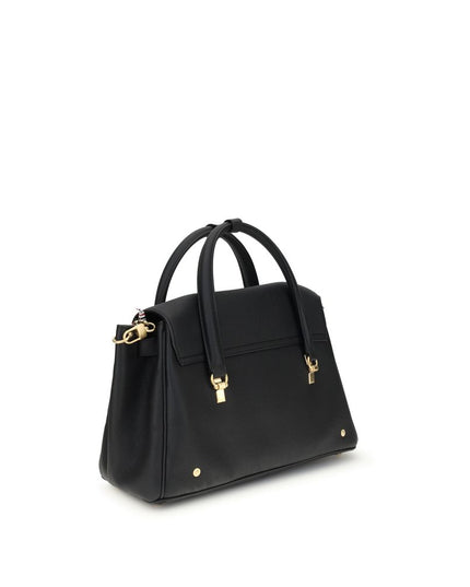 Thom Browne Black Calf Leather Bos Taurus Handbag