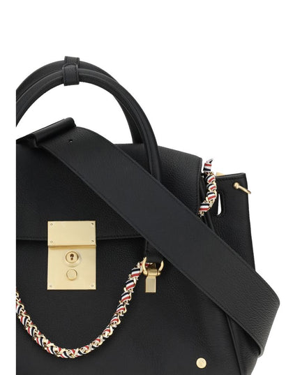 Thom Browne Black Calf Leather Bos Taurus Handbag