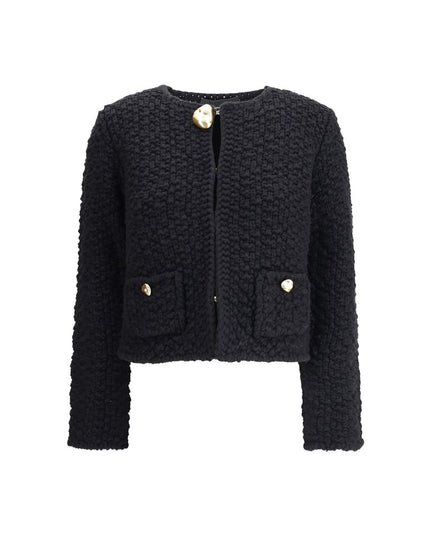 Fabiana Filippi Black Fleece Wool Coat