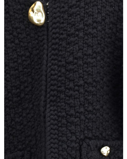 Fabiana Filippi Black Fleece Wool Coat