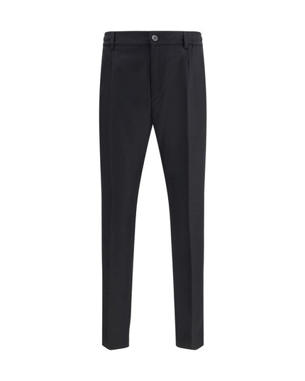 Cruna Black Fleece Wool Dress Pants